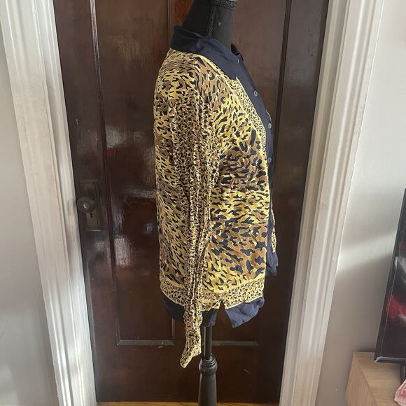 Ilyse Hart Ltd Animal Print Leopard Rayon Button Down Long Sleeves MEDIUM - Picture 6 of 10